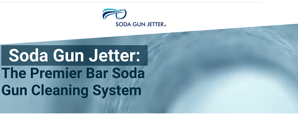 Soda Gun Jetter website screenshot showing commercial cleaning system