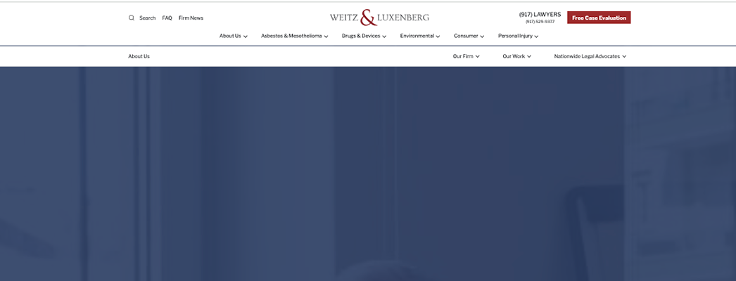 Weitz & Luxenberg law firm website screenshot